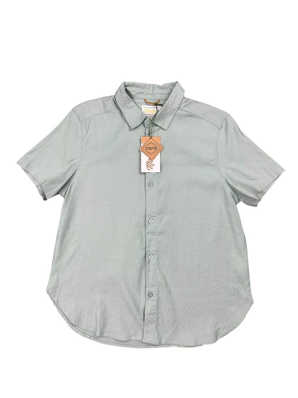 Marsh Wear Lowtide Linen Blend SS Shirt Agate Green NWT — Size Small